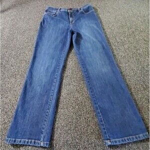 Gloria Vanderbilt Amanda Jeans Women 12P High Waist Straight Leg Blue Dark Wash